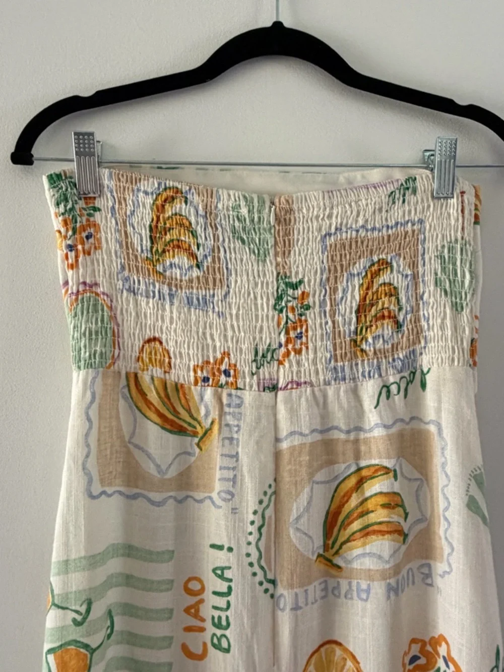 Anthropologie Paper Heart La Dolce Vita Strapless Citrus Print Linen Maxi Dress - Picture 9 of 12
